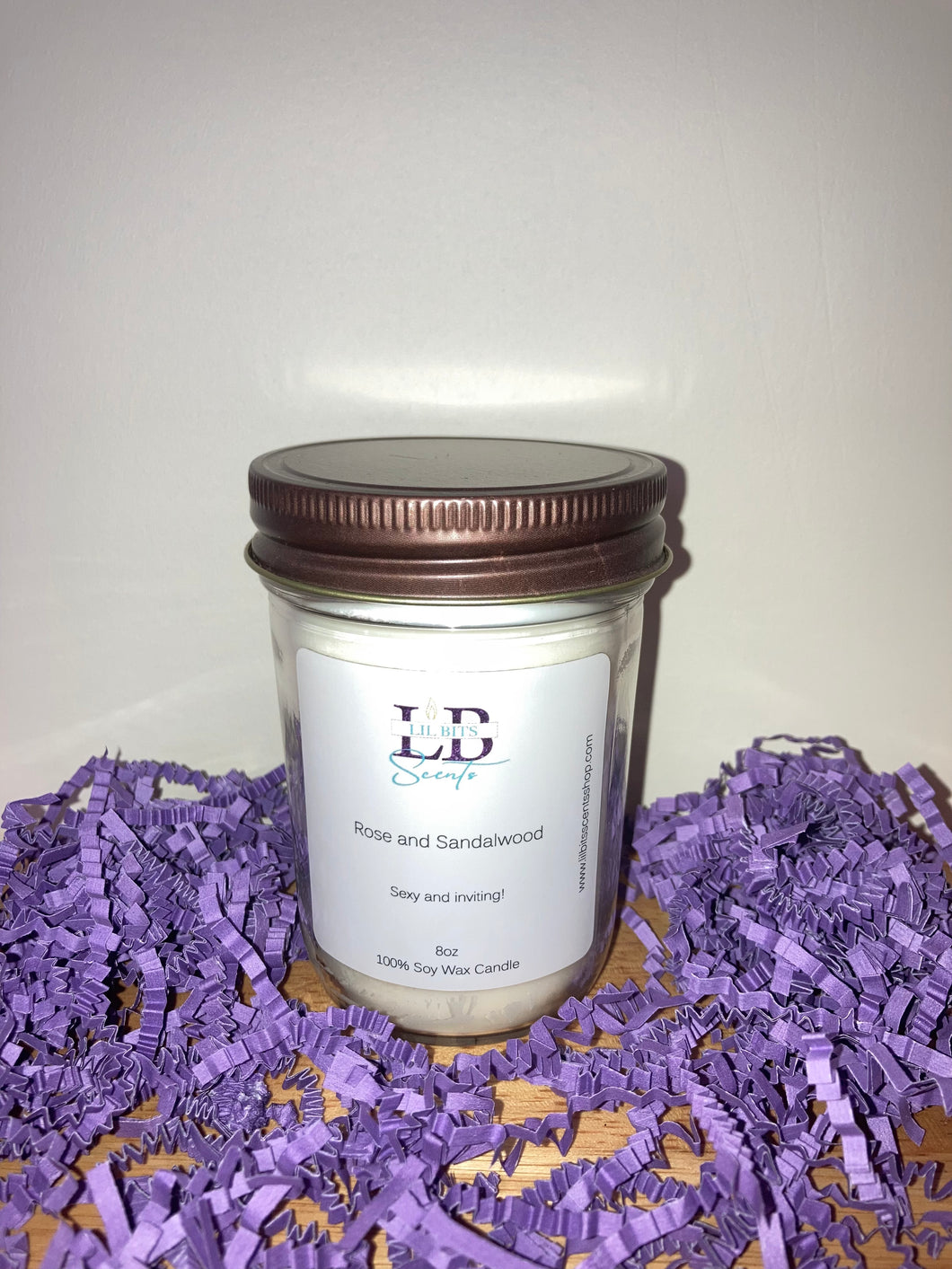 Rose and Sandalwood Candle (8oz)